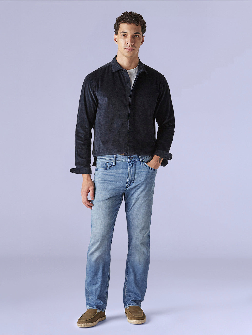 Men's Redloop 513 Indigo Slim Straight Fit Mid Rise Jeans
