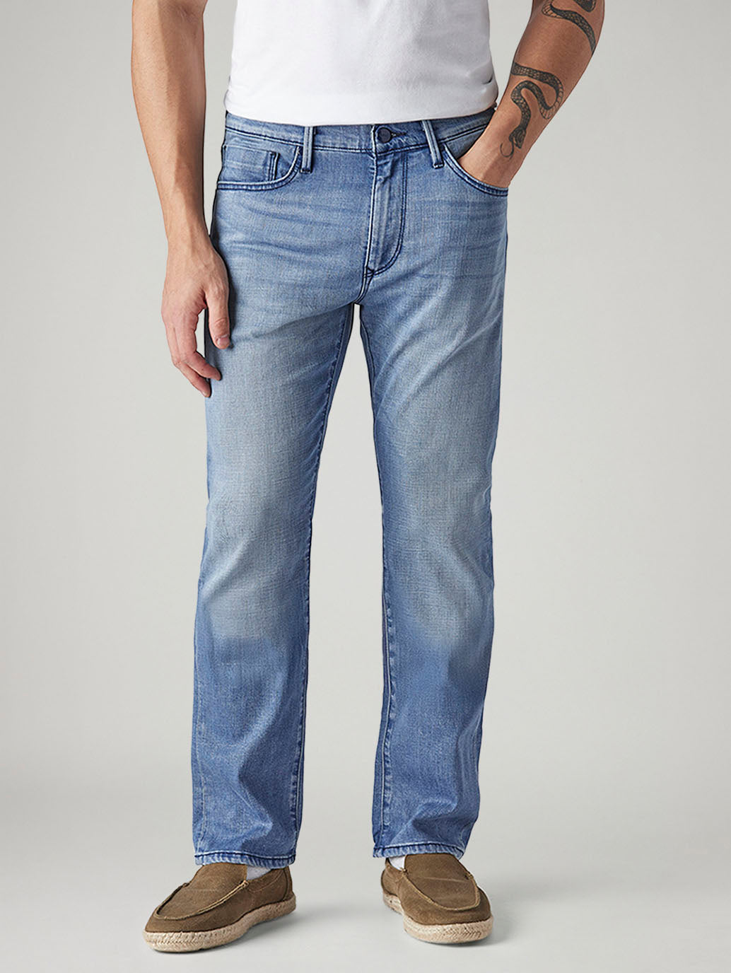 Men's 513 Indigo Slim Straight Fit Mid Rise Jeans - Front View