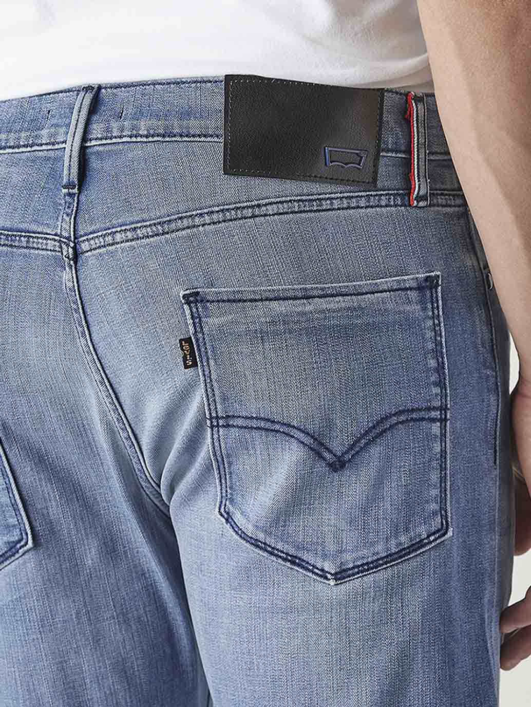 Men's 513 Indigo Slim Straight Fit Mid Rise Jeans - Detail View