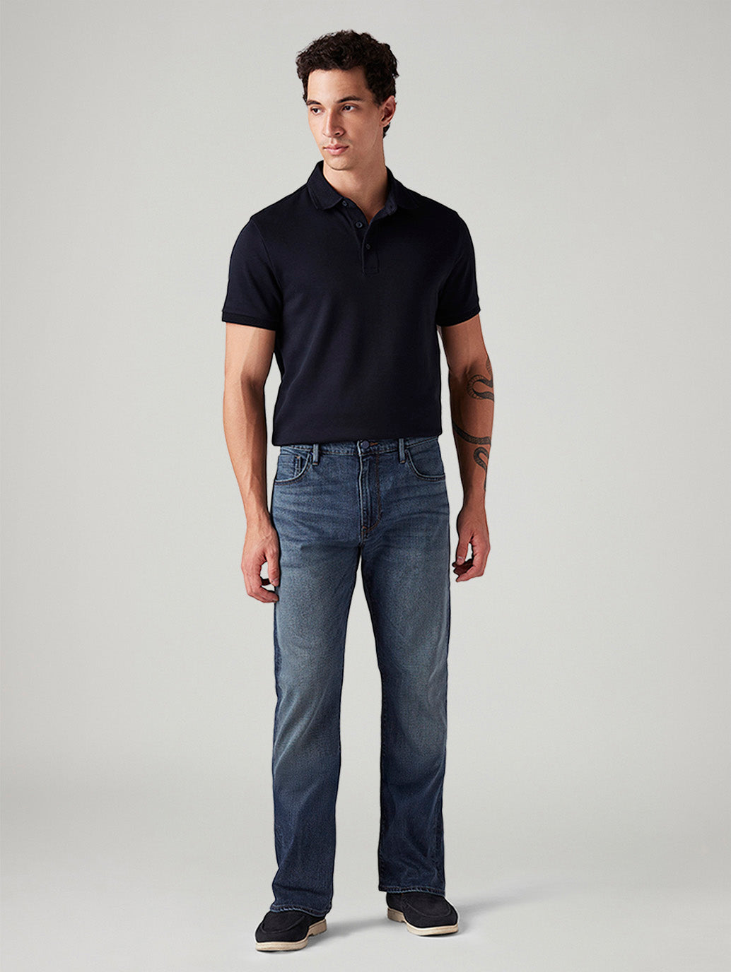 Men's 517 Blue Bootcut Fit Mid Rise Jeans - Front View