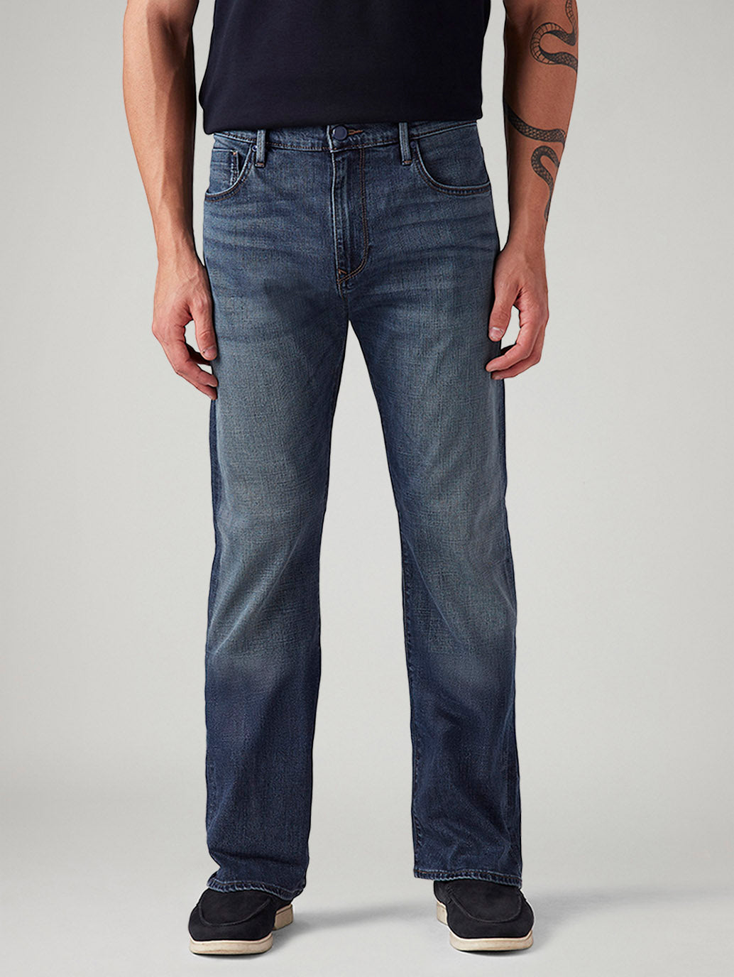 Men's 517 Blue Bootcut Fit Mid Rise Jeans - Front View