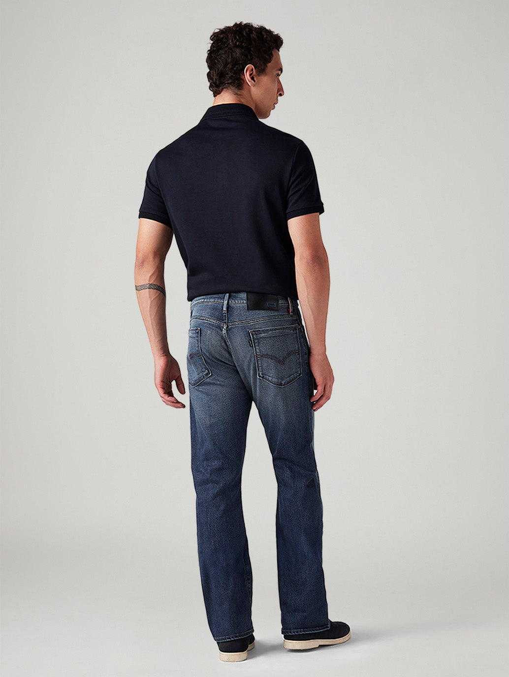 Men's 517 Blue Bootcut Fit Mid Rise Jeans - Back View