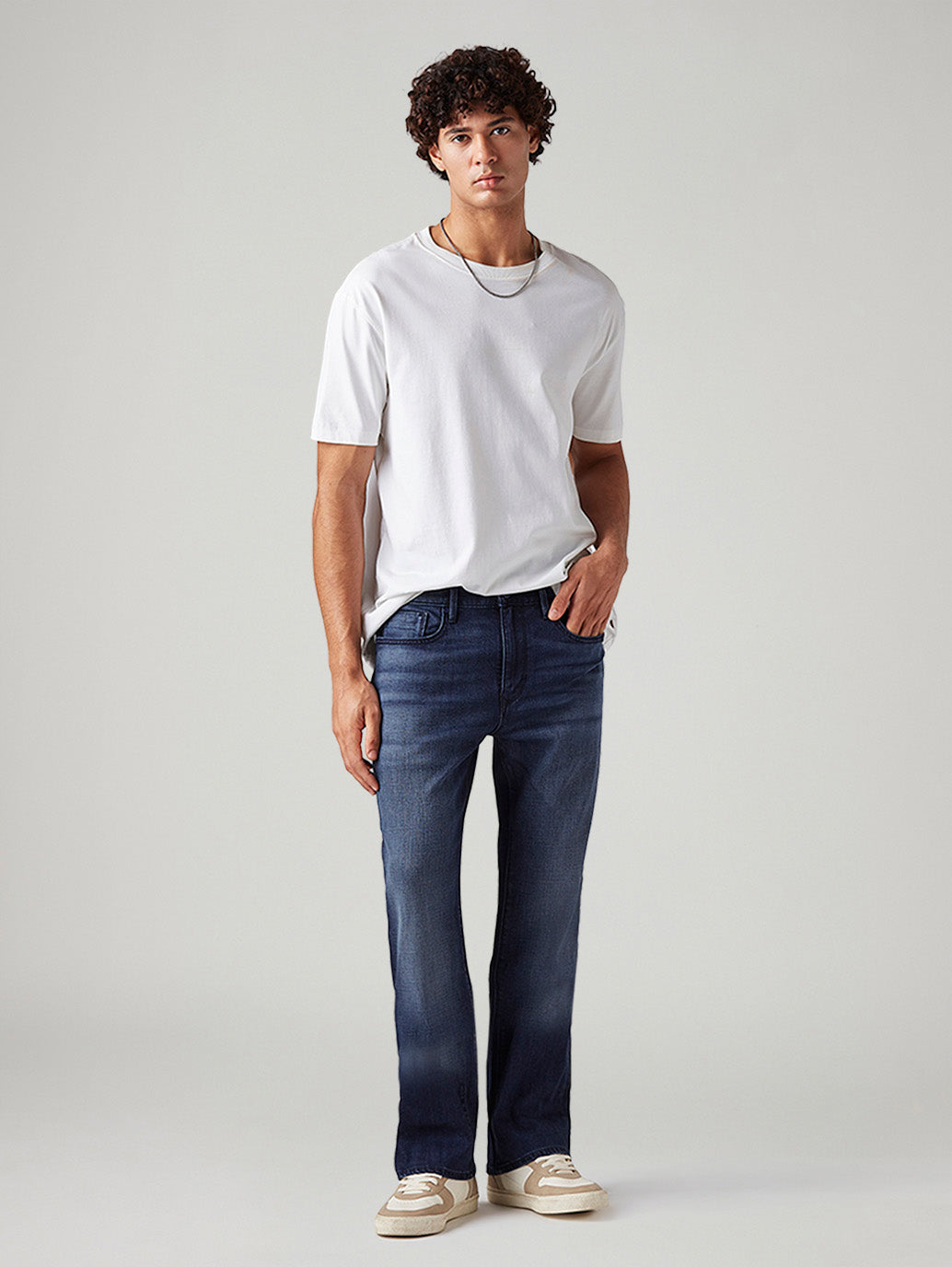 Men's 527 Dark Blue Bootcut Fit Mid Rise Redloop Jeans