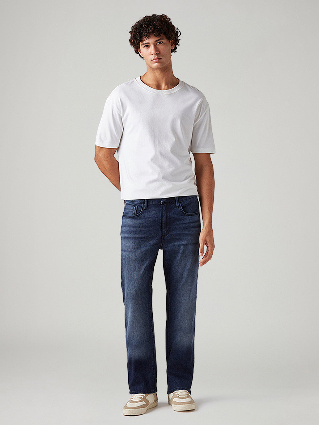 Men's 527 Dark Blue Bootcut Fit Mid Rise Redloop Jeans - Front View