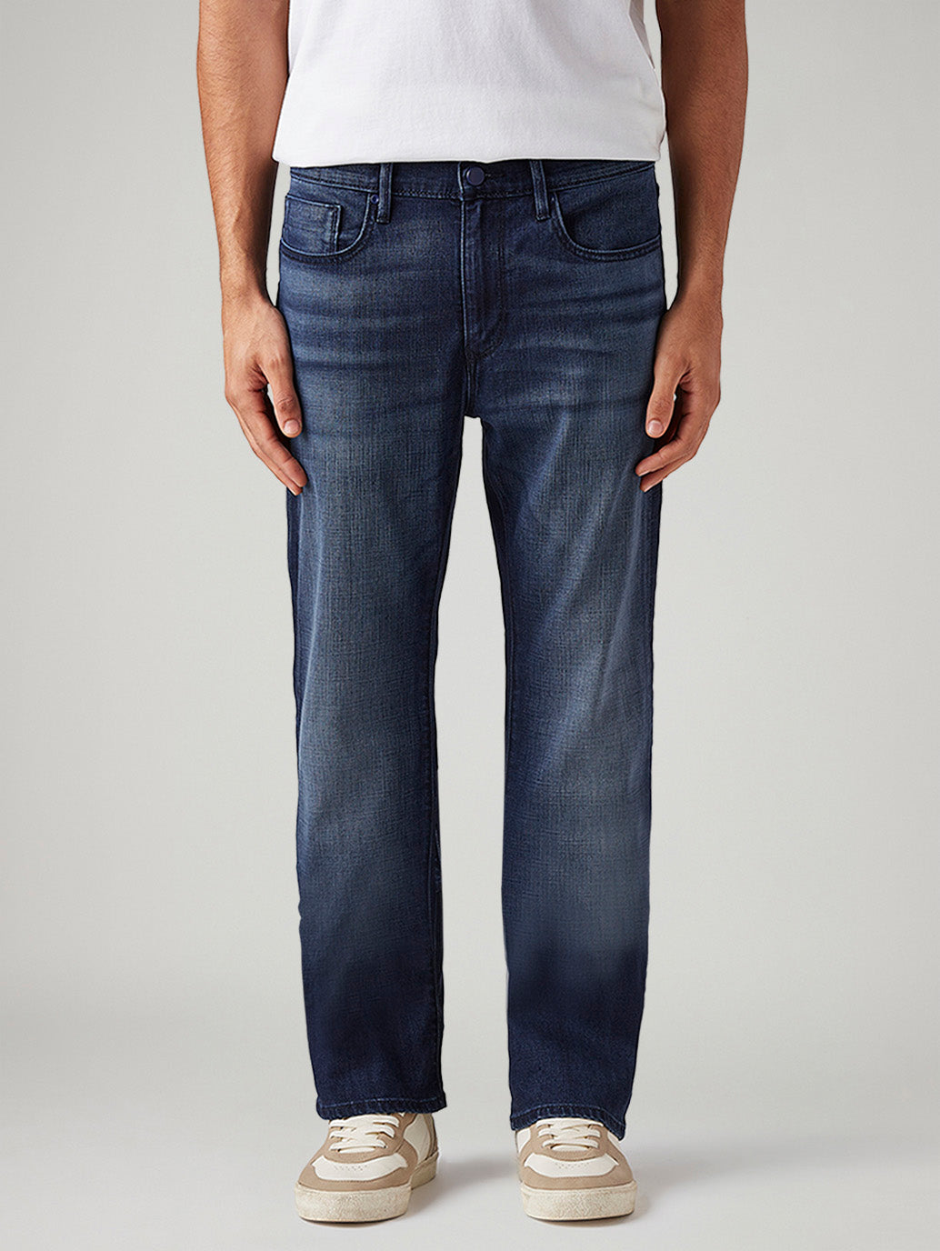 Men's 527 Dark Blue Bootcut Fit Mid Rise Redloop Jeans - Front View