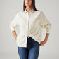 Women's Striped Relaxed Fit Linen Shirt - Styleshot View