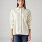 Women's Striped Relaxed Fit Linen Shirt - Front View