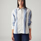 Women's Striped Relaxed Fit Shirt - Front View