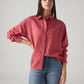 Women's Solid Relaxed Fit Linen Shirt - Styleshot View