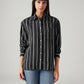Women's Striped Relaxed Fit Shirt - Front View