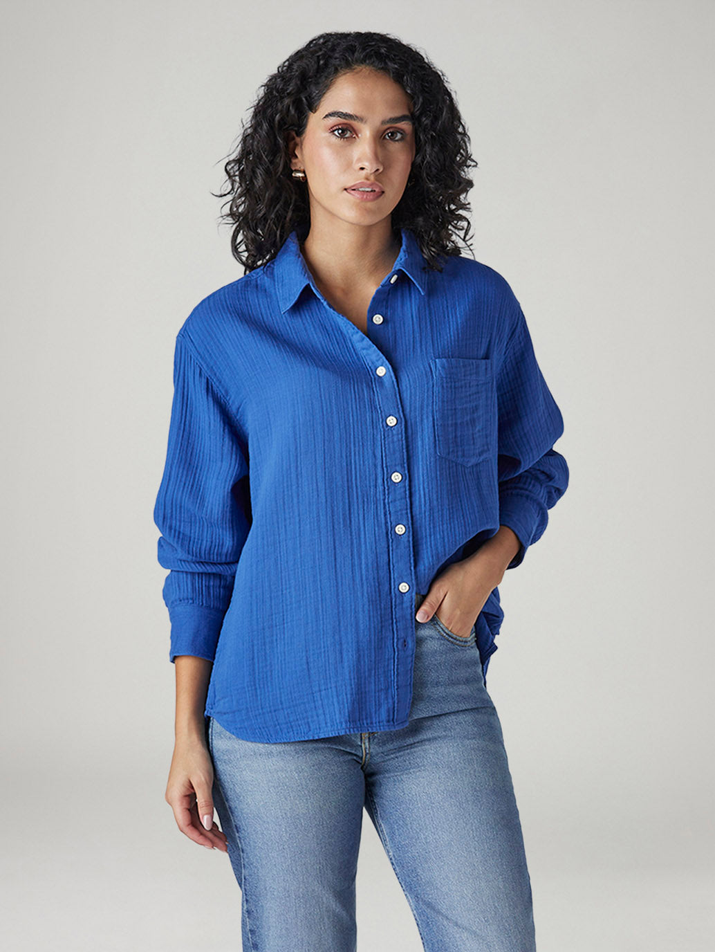 Women's Textured Relaxed Fit Shirt