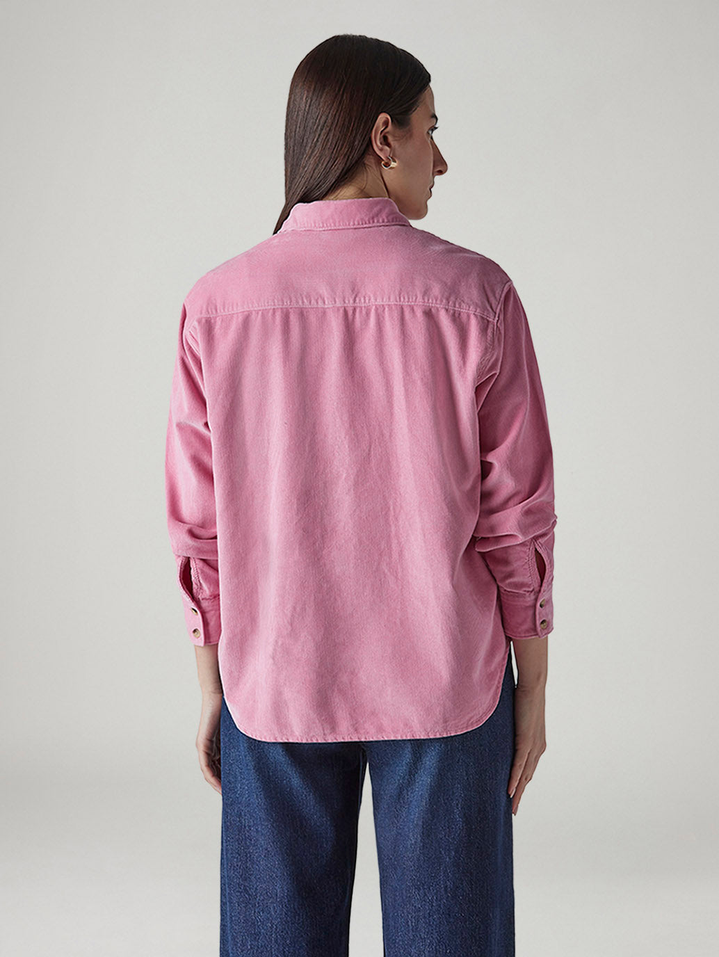 Women's Solid Relaxed Fit Overshirt - 20 View