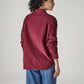 Women's Solid Relaxed Fit Corduroy Shirt - Back View