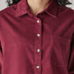 Women's Solid Relaxed Fit Corduroy Shirt - Detail View
