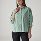 Women's Solid Relaxed Fit Corduroy Overshirt - Front View