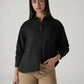 Women's Solid Relaxed Fit Double Cloth Shirt - Styleshot View