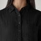 Women's Solid Relaxed Fit Double Cloth Shirt - Detail View