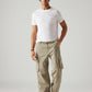 Men's Beige Baggy Fit Mid Rise Cargos - Styleshot View