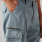 Men's Blue Baggy Fit Mid Rise Cargos - Detail View