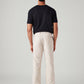 Men's Cream Authentic Relaxed Fit Mid Rise Linen Chinos - Back View