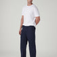 Men's Navy Straight Fit Mid Rise Cargos - Styleshot View