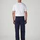 Men's Navy Straight Fit Mid Rise Cargos - Back View