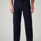Men's Navy Straight Fit Mid Rise Commuter Cargos - Front View