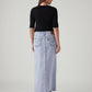Women's Light Blue Regular Fit Mid Rise Ankle Column Skirt - Back View