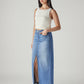 Women's Blue Regular Fit Mid Rise Skirt - Side View