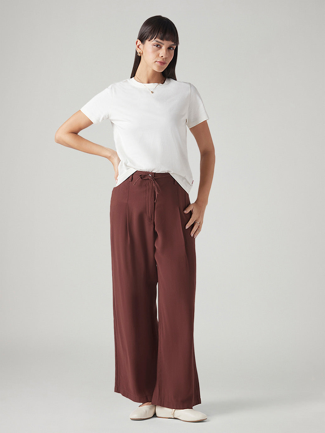 Women's XL Straight Loose Fit Mid Rise Trousers