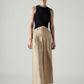 Women's Beige XL Straight Loose Fit Mid Rise Trousers - Front View