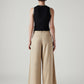 Women's Beige XL Straight Loose Fit Mid Rise Trousers - Back View