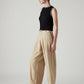 Women's Beige XL Straight Loose Fit Mid Rise Trousers - Side View