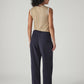 Women's Navy XL Straight Loose Fit Mid Rise Trousers - 20 View