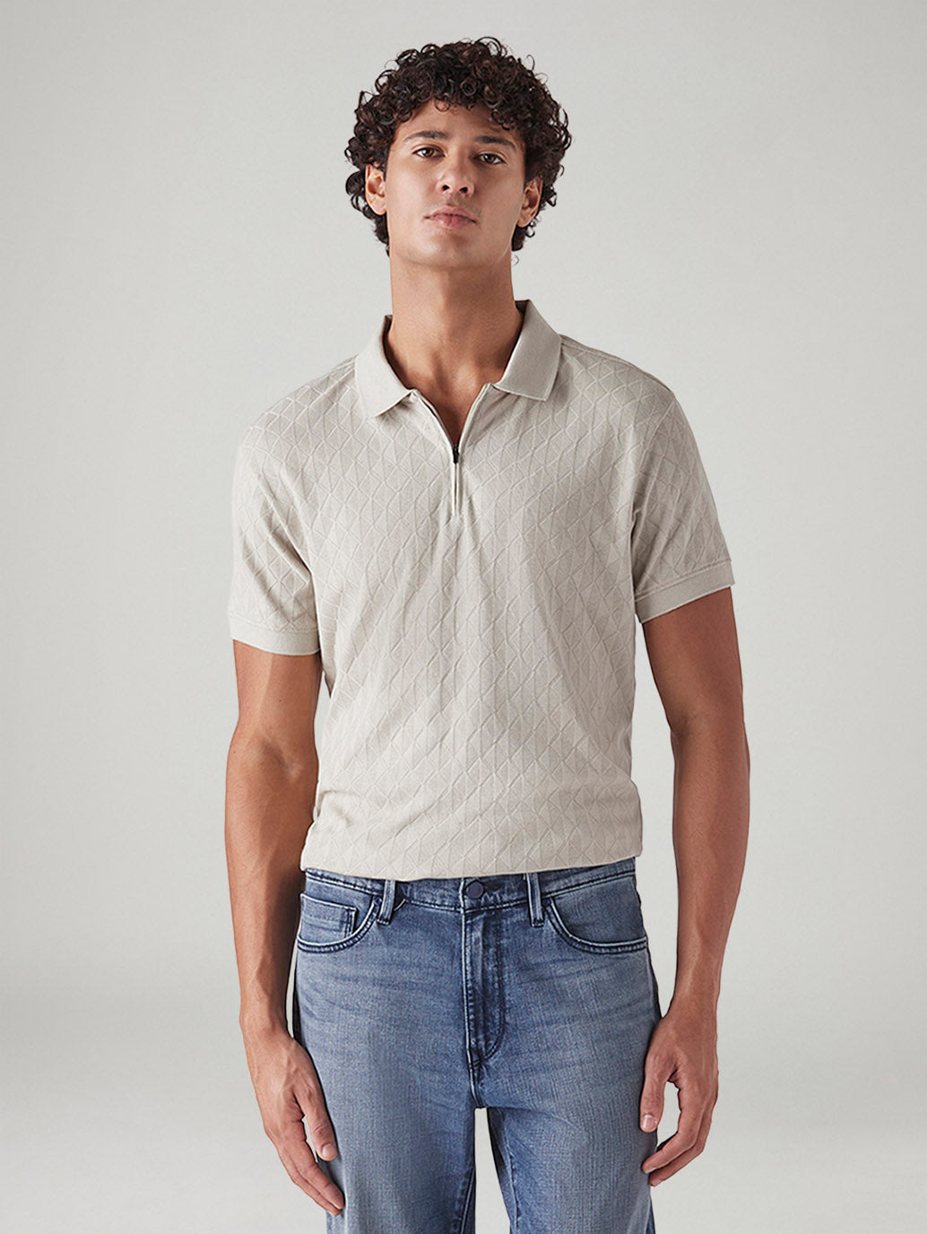Men's Self Design Slim Fit Polo T-Shirt