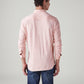 Men's Solid Light Pink Slim Fit Textured Shirt - Back View