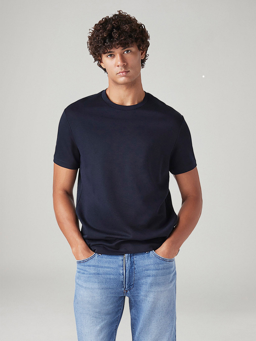 Men's Solid Regular Fit Interlock T-Shirt - Styleshot View