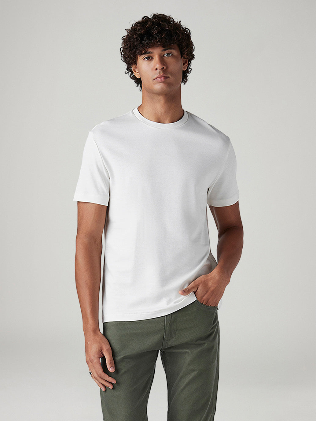 Men's Solid Regular Fit Interlock T-Shirt