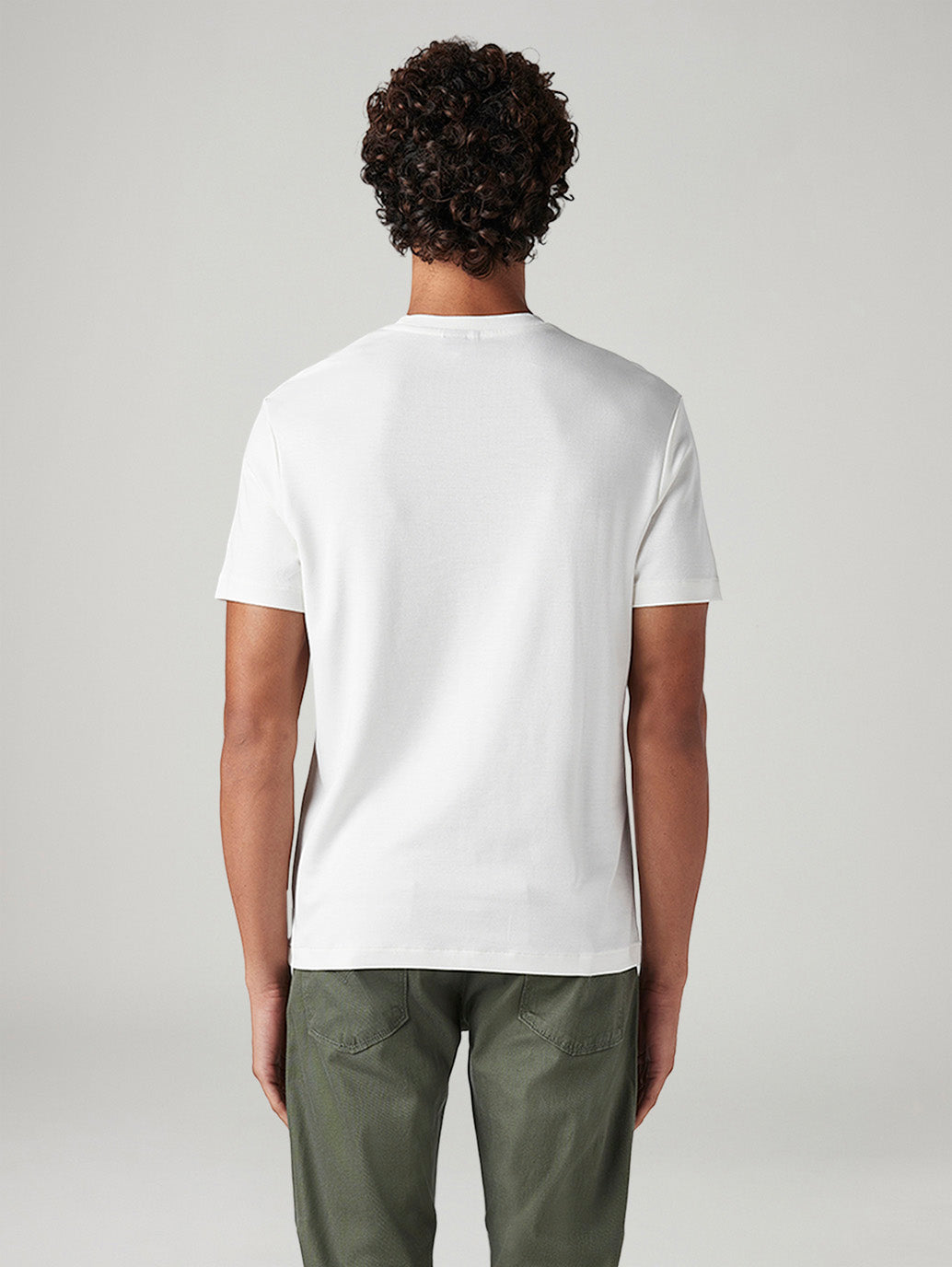 Men's Solid Regular Fit Interlock T-Shirt - Back View