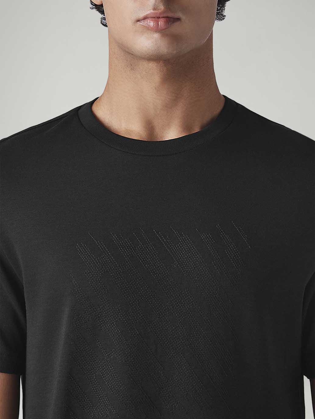 Men's Self-Design Regular Fit Interlock T-Shirt - Detail View