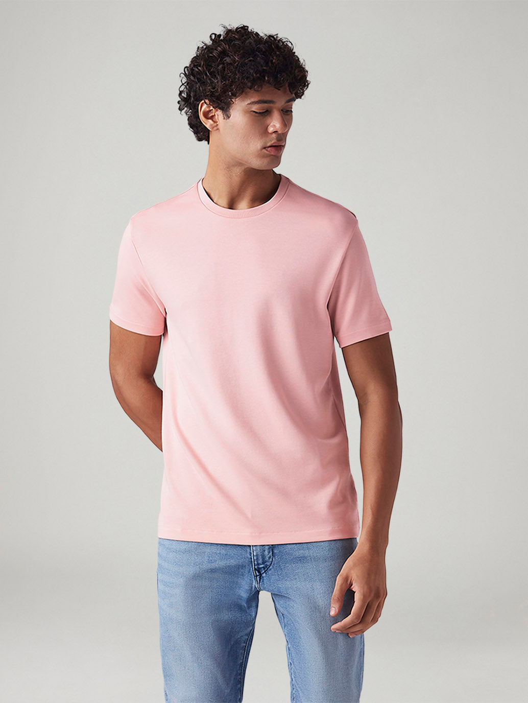 Men's Solid Regular Fit Interlock T-Shirt