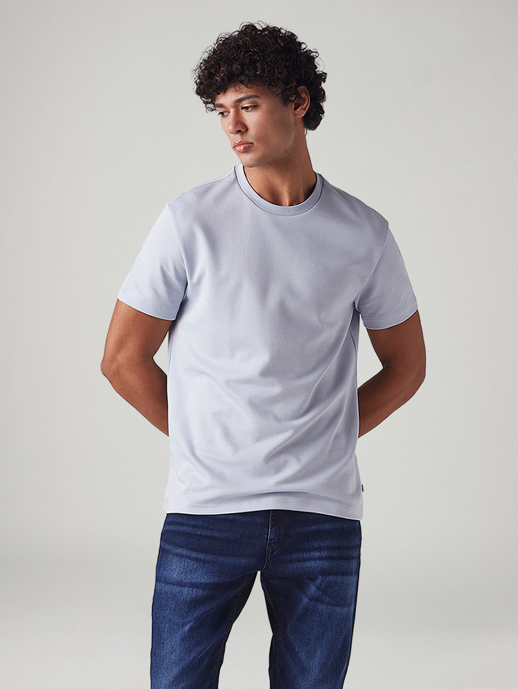 Men's Solid Regular Fit Interlock T-Shirt