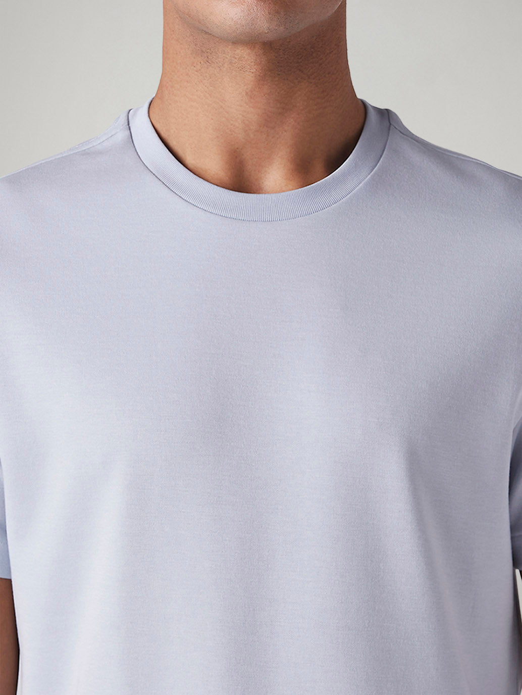 Men's Solid Regular Fit Interlock T-Shirt - Detail View