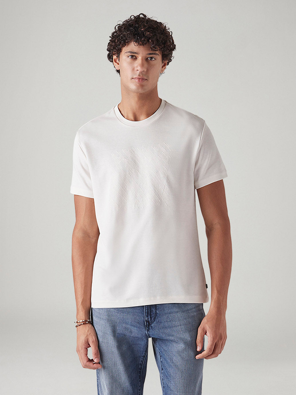 Men's Self Design Regular Fit Interlock T-Shirt