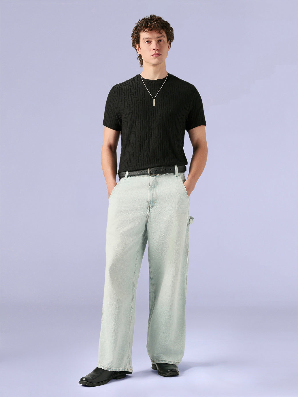Men's Redloop Textured Slim Fit T-Shirt - Full View