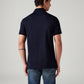 Men's Solid Slim Fit Polo T-Shirt - Back View