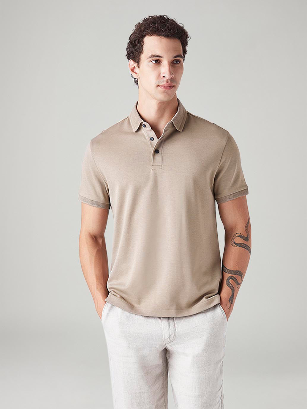 Men's Solid Slim Fit Polo T-Shirt