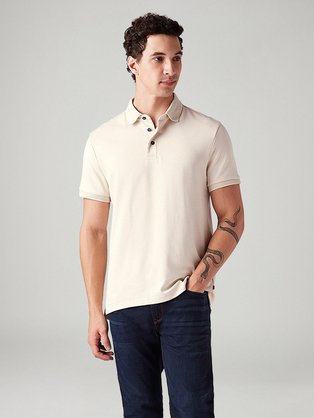 Men's Solid Slim Fit Polo T-Shirt