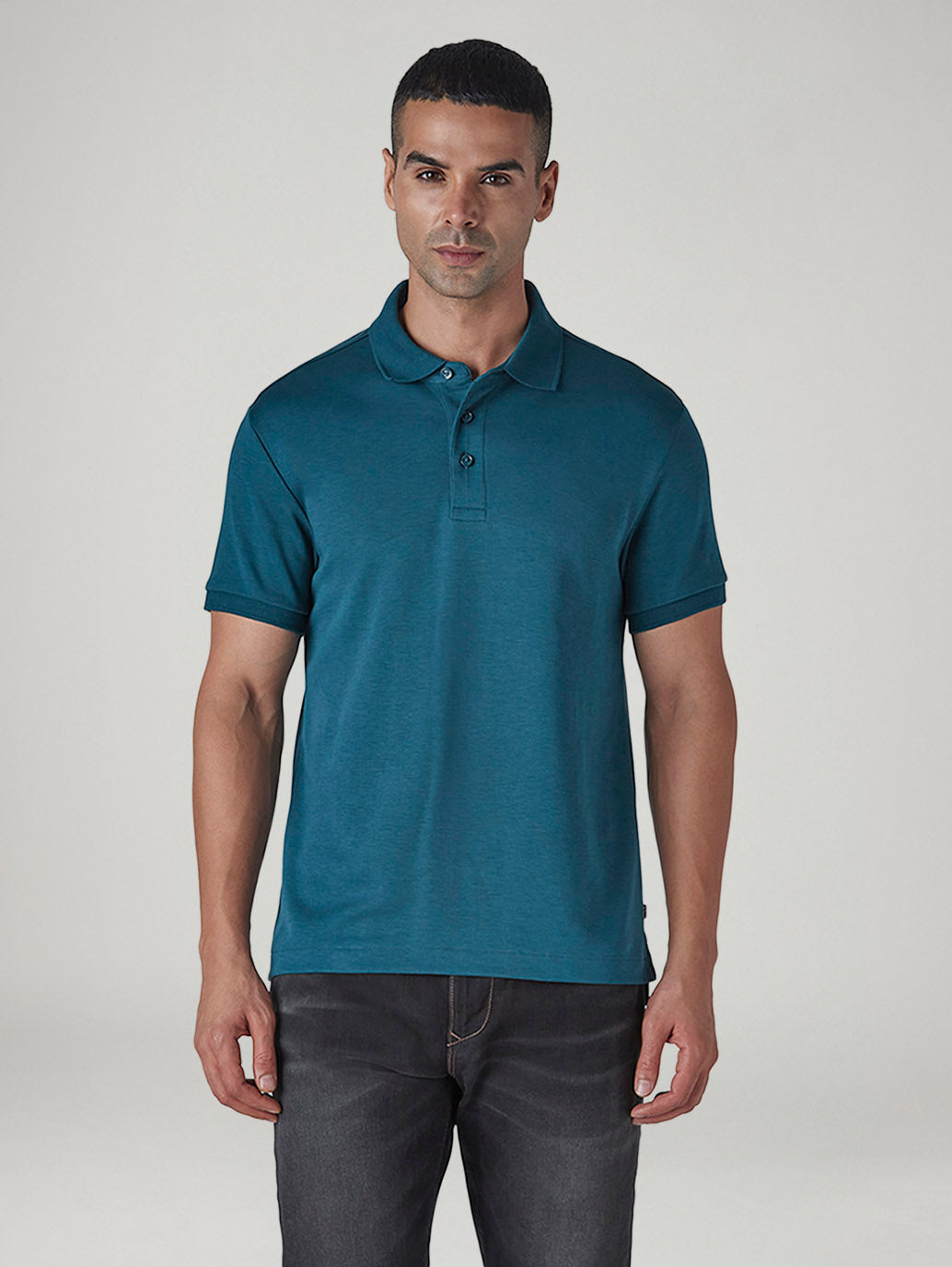 Men's Redloop Solid Slim Fit Interlock Polo T-shirt - 20 View