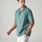 Men's Solid Loose Fit Resort Collar Redloop Shirt - Side View